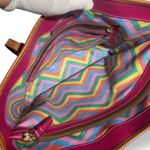 Dooney & Bourke Handbag Shoulder Bag Tote Large Tan Brown Leather Pebble Finish - Picture 12 of 16